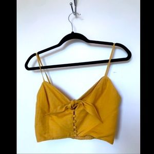 Adorable Mustard Yellow Button down Crop | M